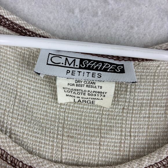 Vintage CM Shapes Crop Tank Women's Large Rayon Acetate Flax Blend Breathable - Picture 4 of 7